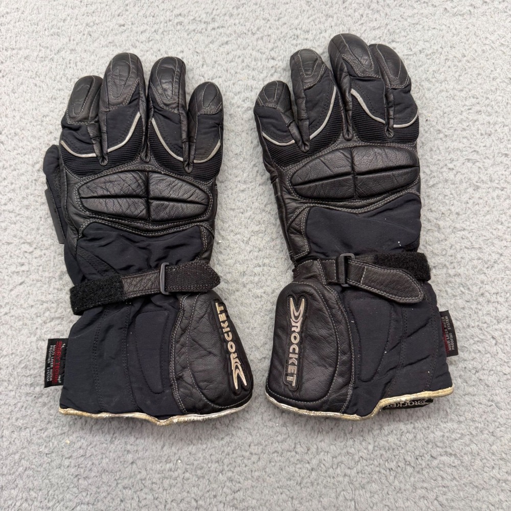 Joe Rocket Mens XL Sub Zero‎ Black Leather Insulated Gauntlet Motorcycle Gloves